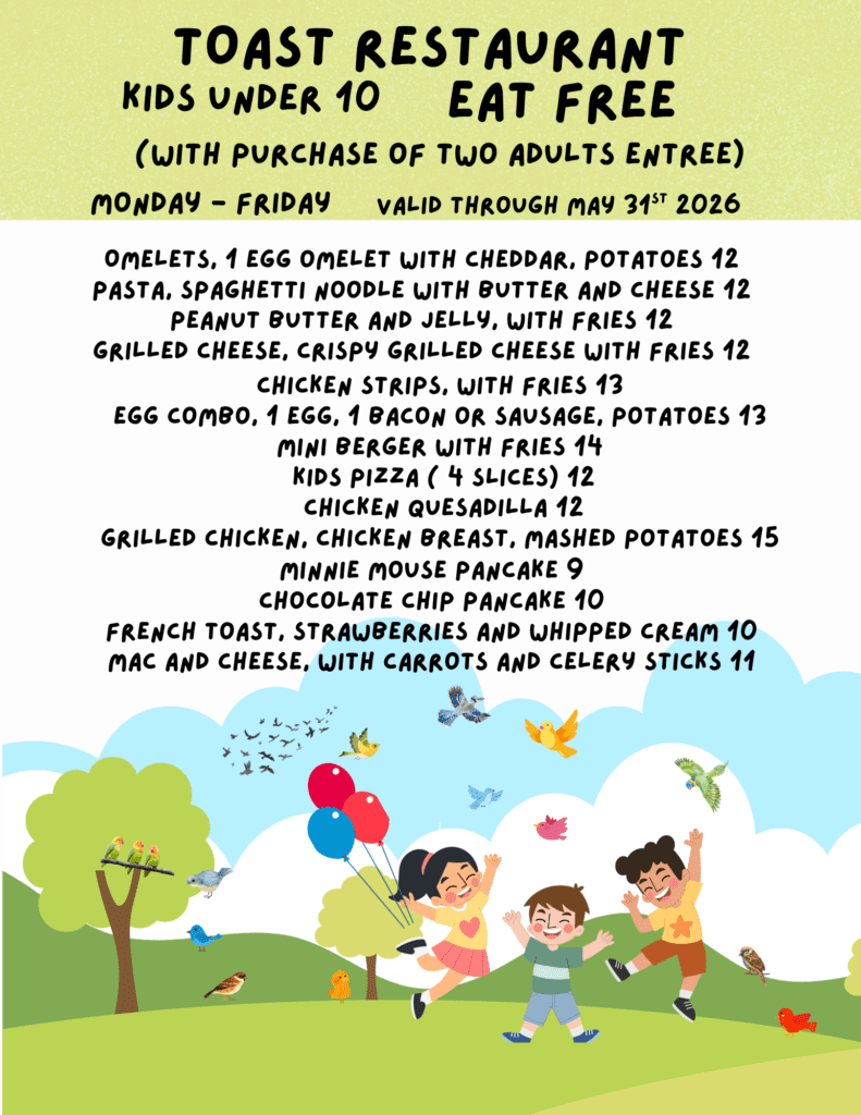 Kids under 10 eat free